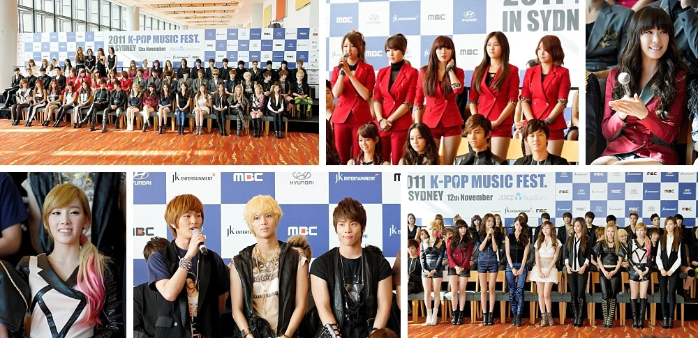 2AM, 4minute, BEAST, CN Blue, Kara, MBLAQ, miss A, Secret, SHINee, SISTAR, SNSD, TVXQ at the K-pop Music Fest media conference in Sydney 2011