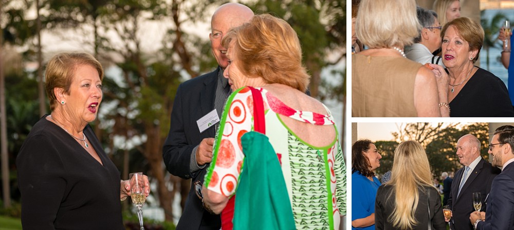 Governor-General Sir Peter Cosgrove & Lady Cosgrove with guests at the back gardens of Admiralty House at Lung Foundation Australia Reception